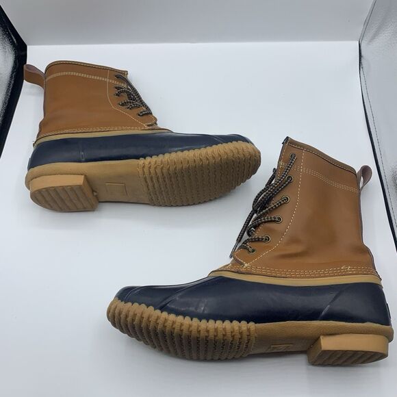Land’s End Women’s Leather and Blue Rubber Duck Boots 502426 Size 8.5 B - Picture 4 of 7
